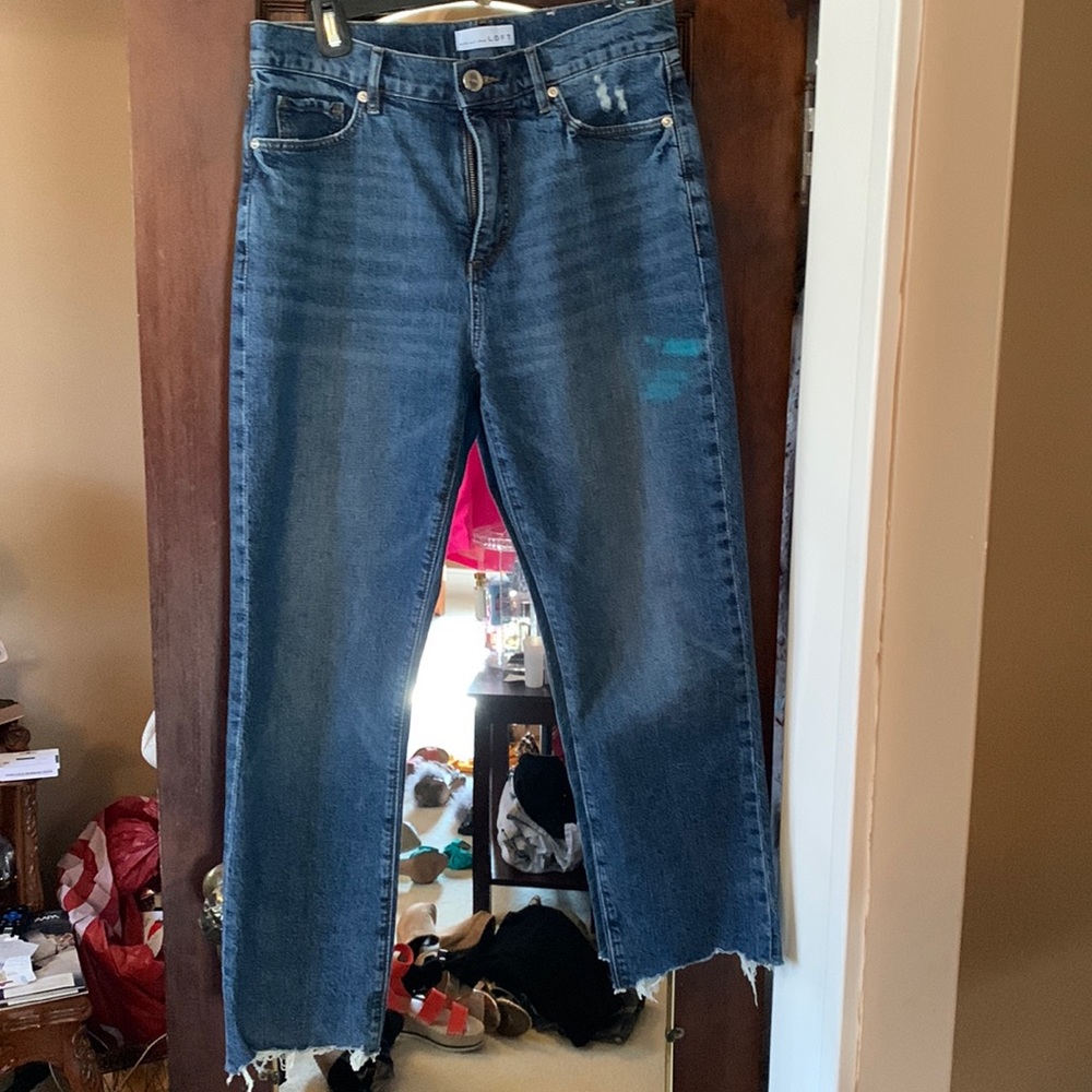 High waist cropped straight leg
